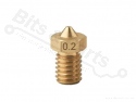 Nozzle voor 3D printers / E3D V5/V6 M6 1,75mm/0,2mm